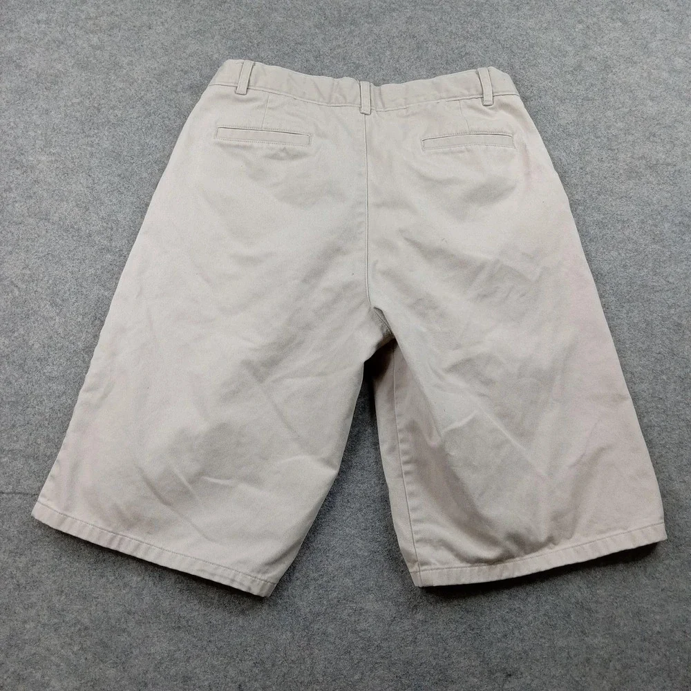 Nautica Shorts‎ Boys 18 Beige School Uniform Twill Flat Front Chino Bermuda